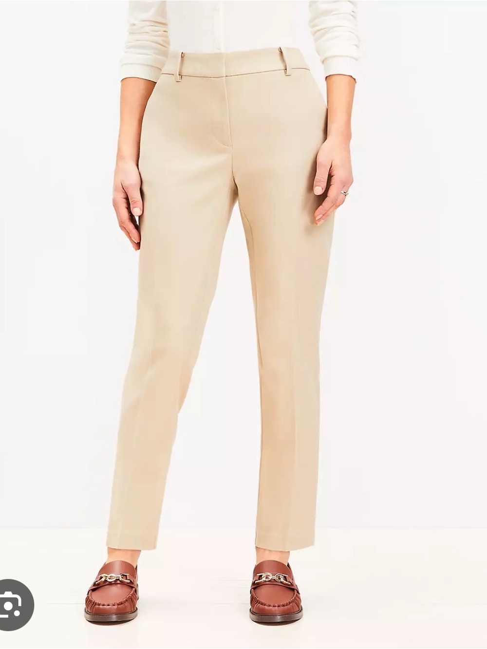 LOFT Curvy Riviera Pants - Khaki